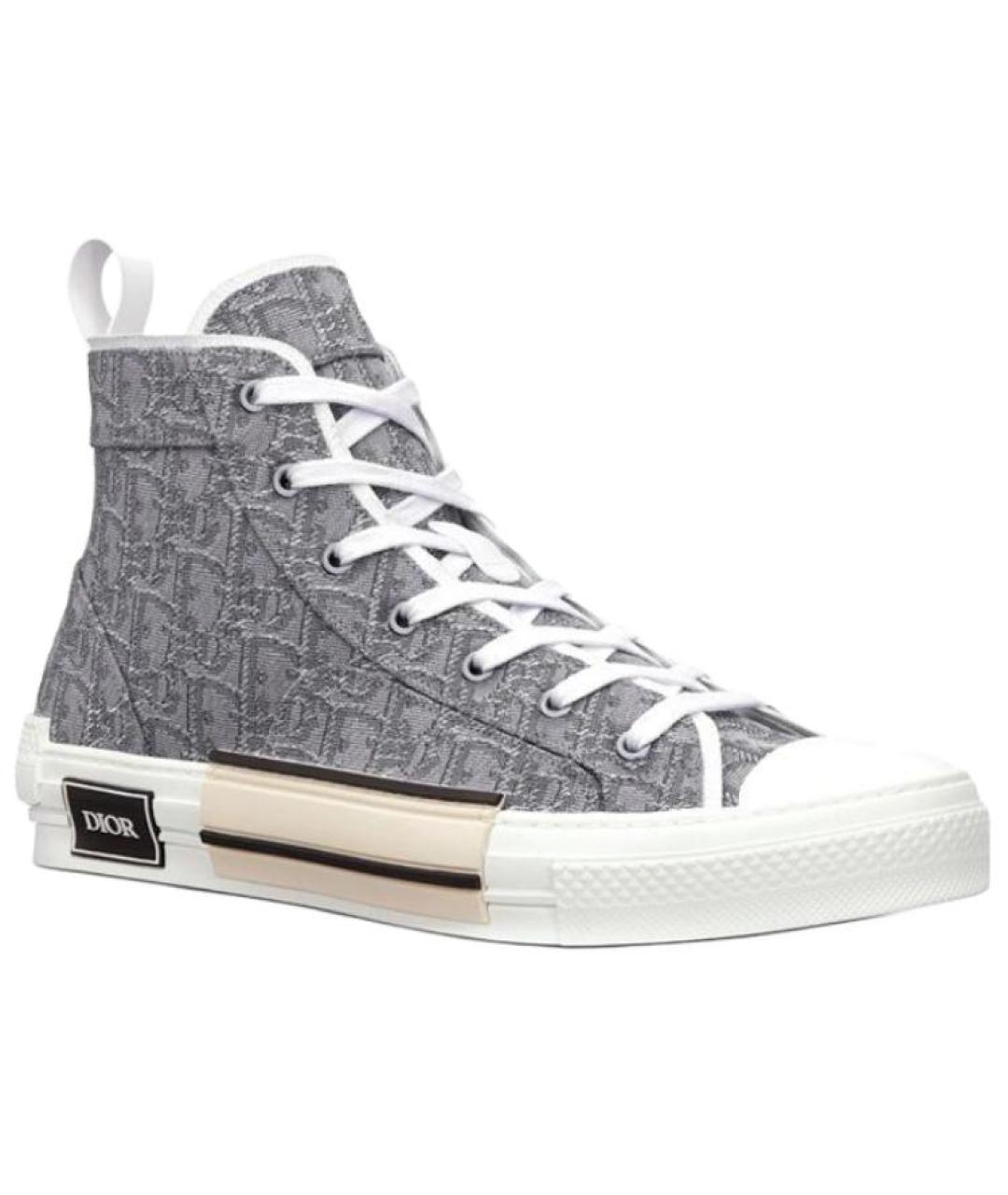 CHRISTIAN DIOR Серые высокие кроссовки / кеды, фото 3