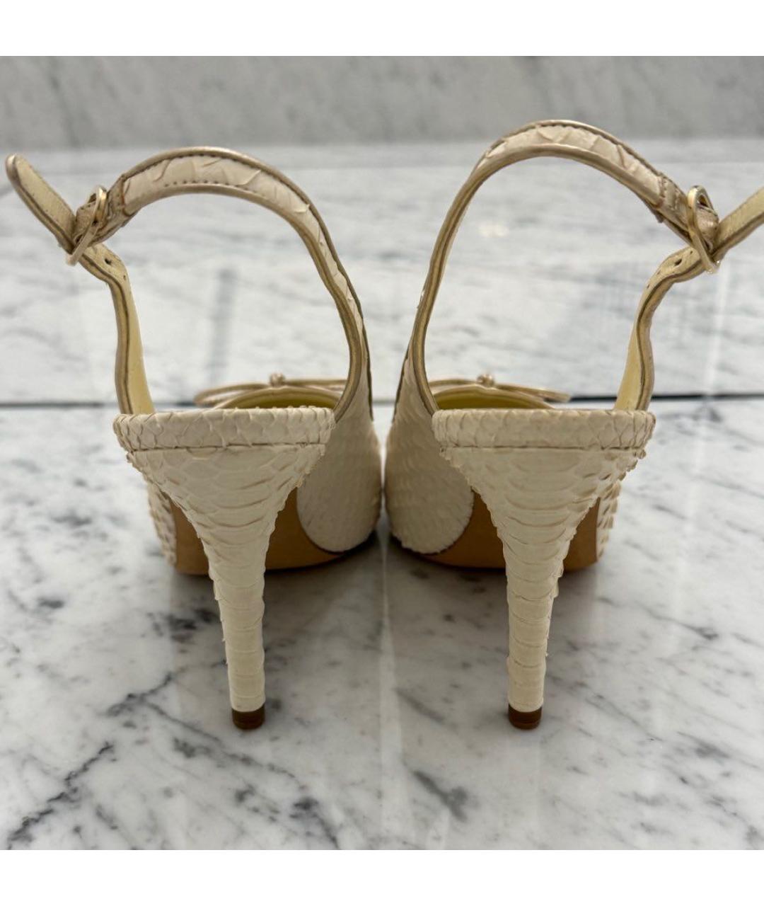 CHANEL Бежевые туфли из экзотической кожи, фото 4