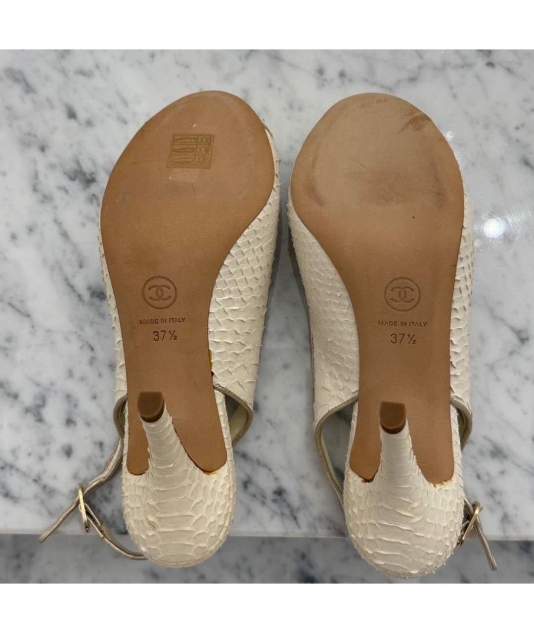 CHANEL Бежевые туфли из экзотической кожи, фото 5