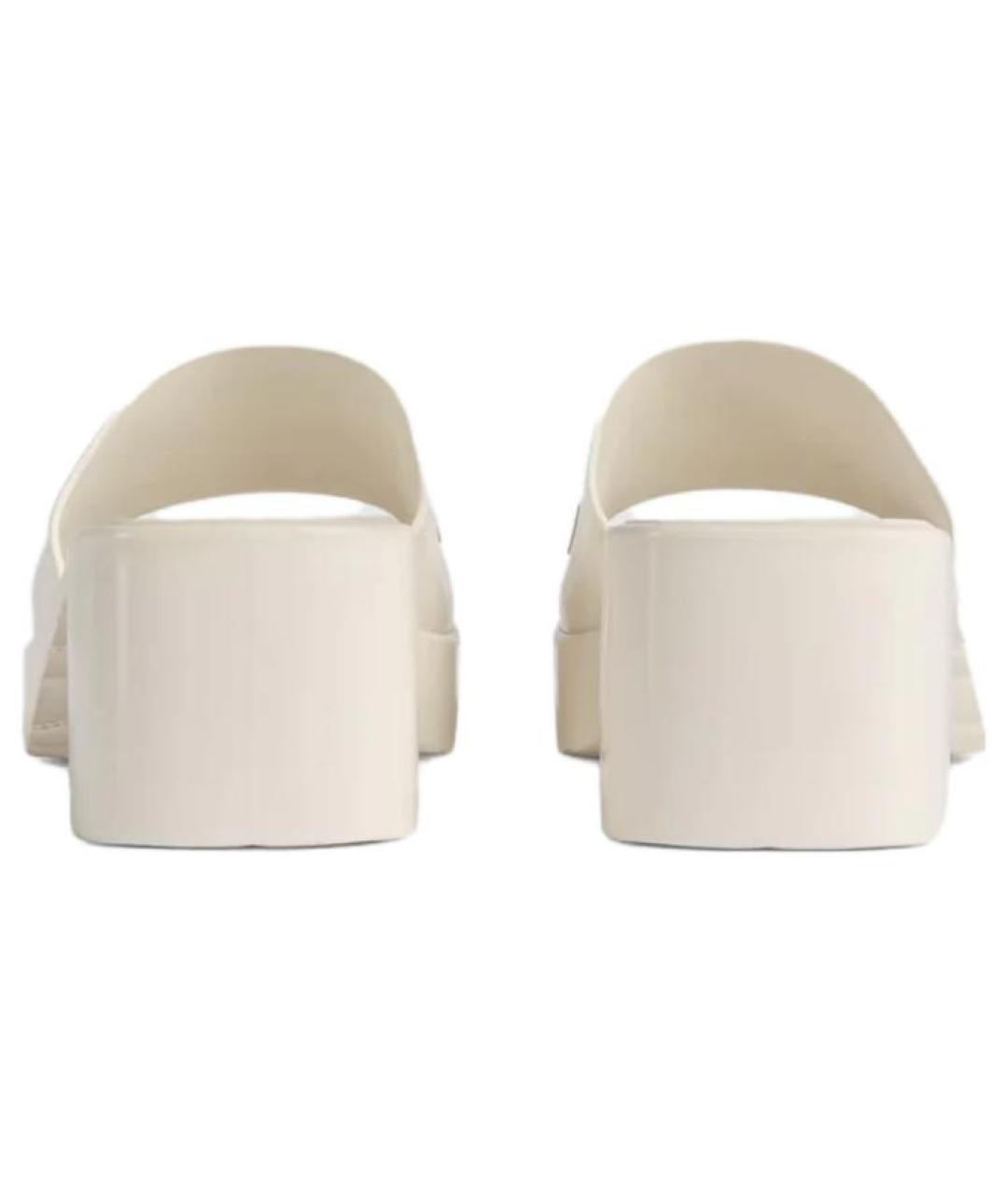 GUCCI Белые кожаные босоножки, фото 3