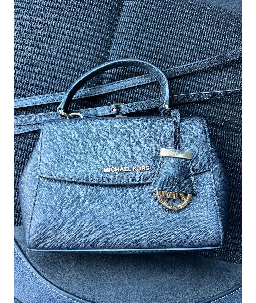 MICHAEL KORS Черная кожаная сумка с короткими ручками, фото 4