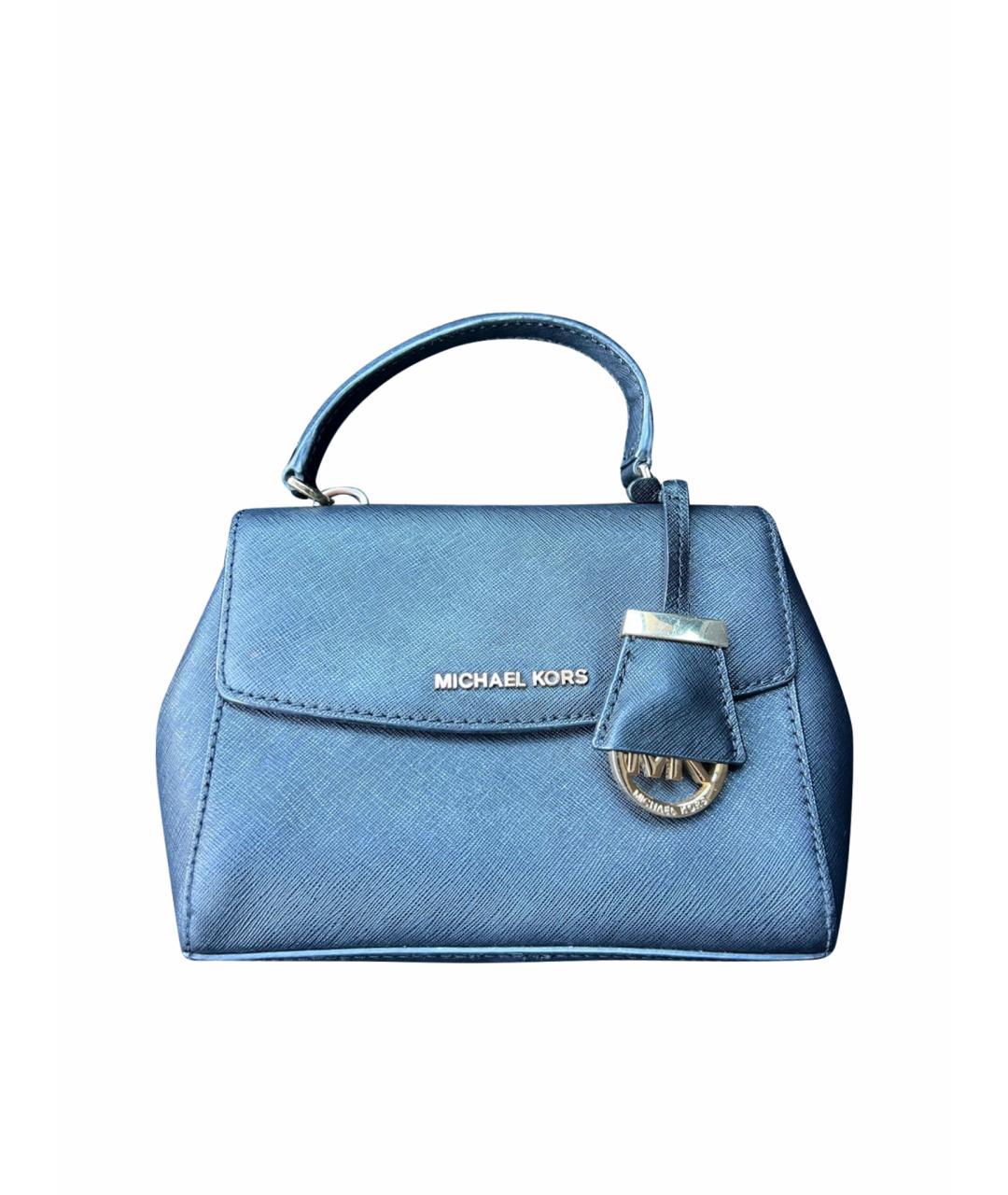 MICHAEL KORS Черная кожаная сумка с короткими ручками, фото 1