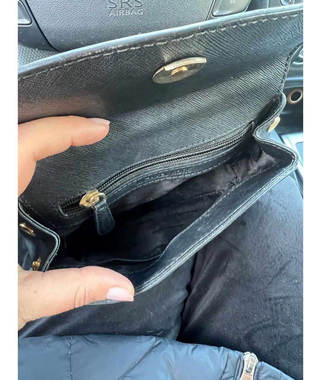 MICHAEL KORS Черная кожаная сумка с короткими ручками, фото 3