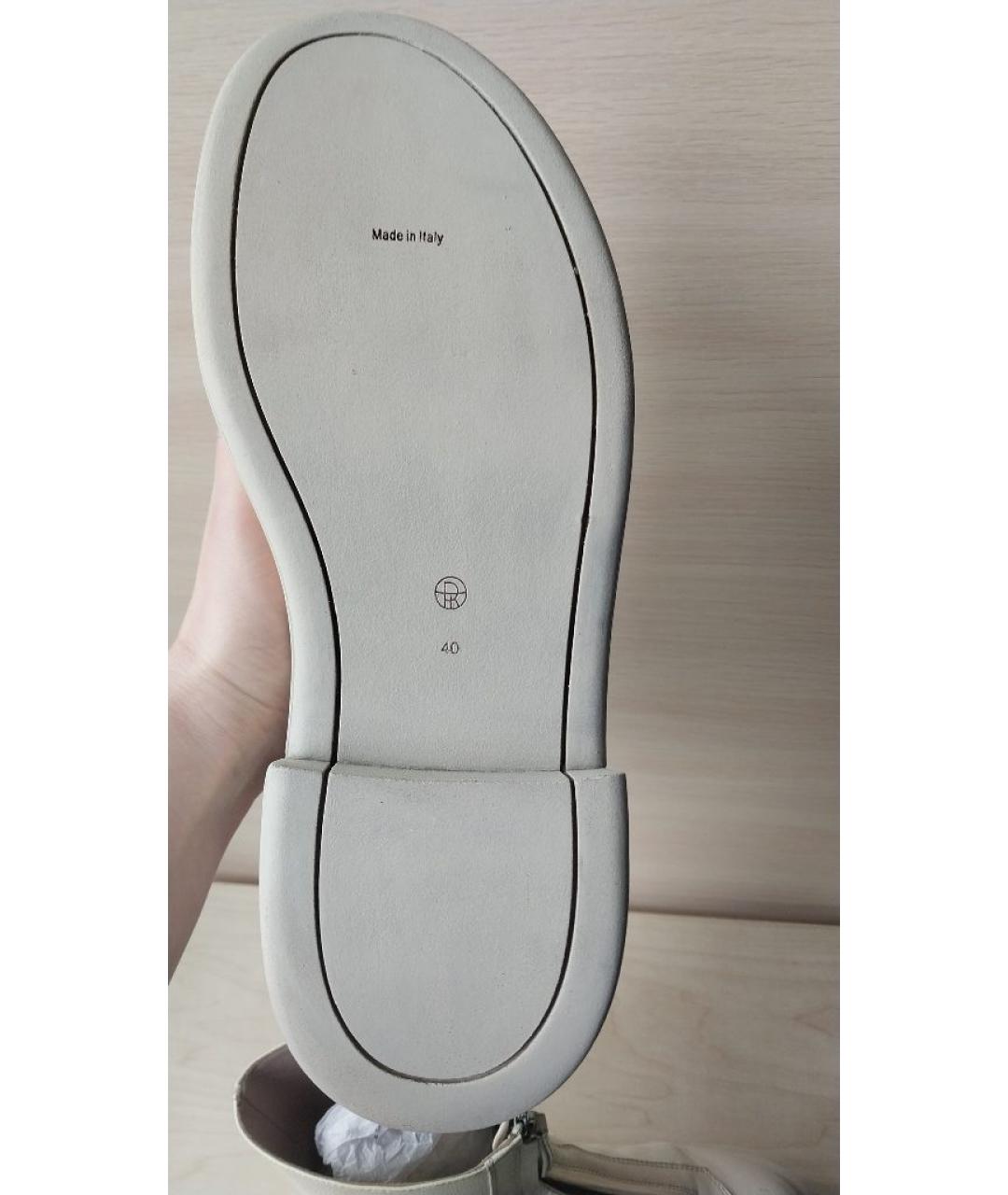 THE ROW Бежевые кожаные полусапоги, фото 4