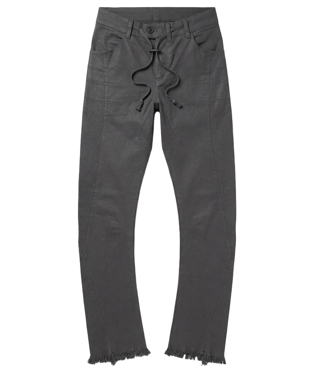 BORIS BIDJAN Антрацитовые хлопковые повседневные брюки, фото 1