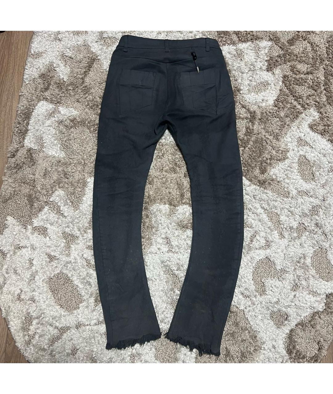 BORIS BIDJAN Антрацитовые хлопковые повседневные брюки, фото 2