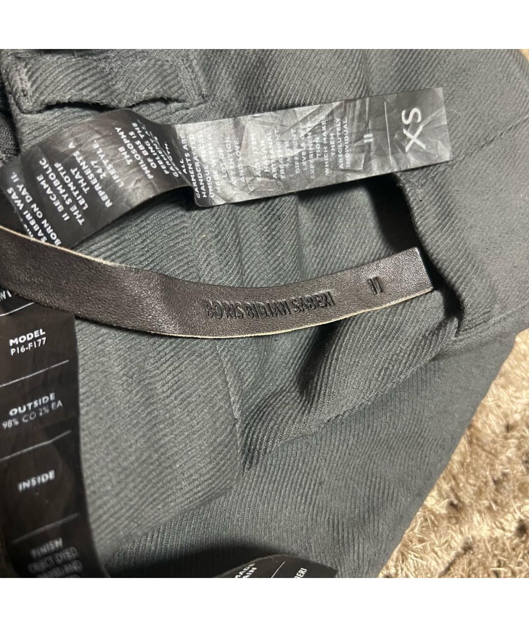 BORIS BIDJAN Антрацитовые хлопковые повседневные брюки, фото 4