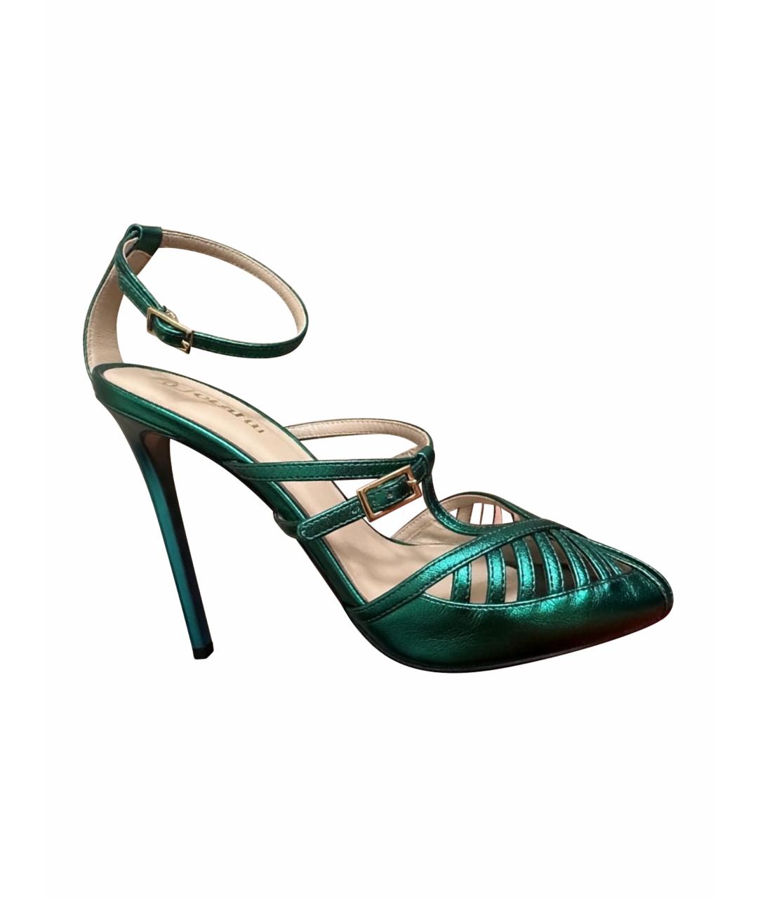 ALEVI Зеленые кожаные босоножки, фото 1