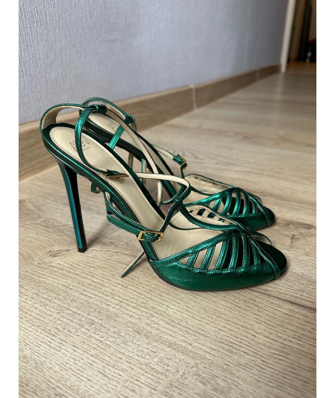 ALEVI Зеленые кожаные босоножки, фото 2