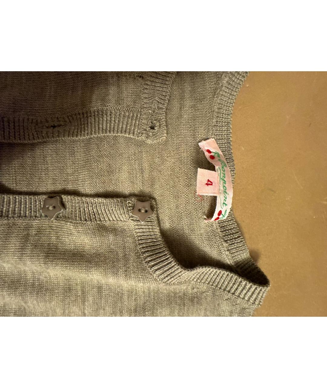 BONPOINT Бежевый шерстяной жакет / жилет, фото 2