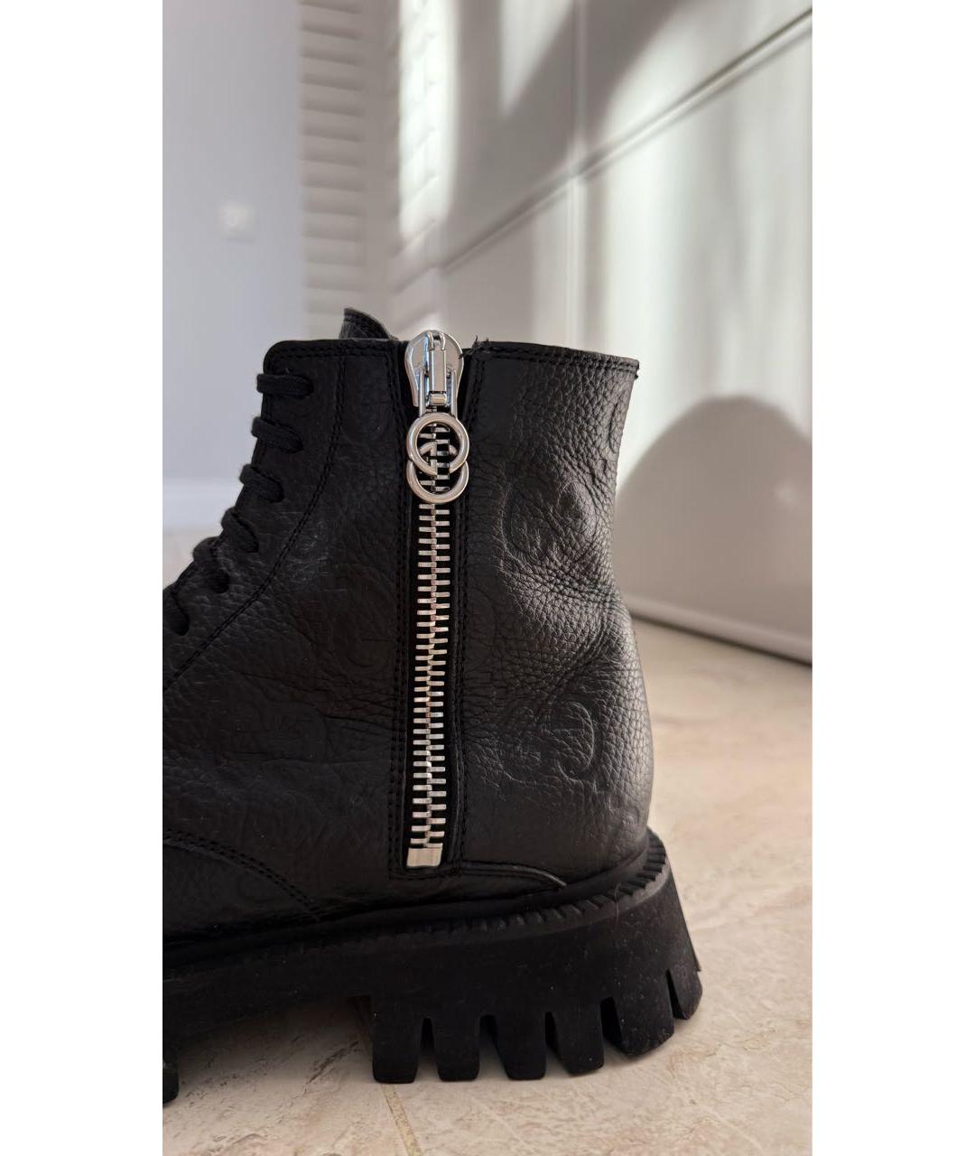 GUCCI Черные кожаные ботинки, фото 7