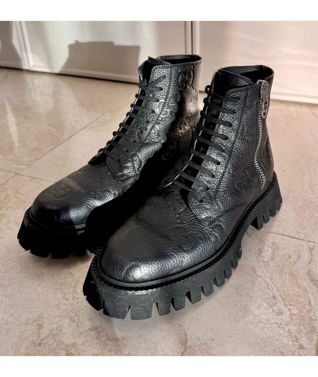 GUCCI Черные кожаные ботинки, фото 3