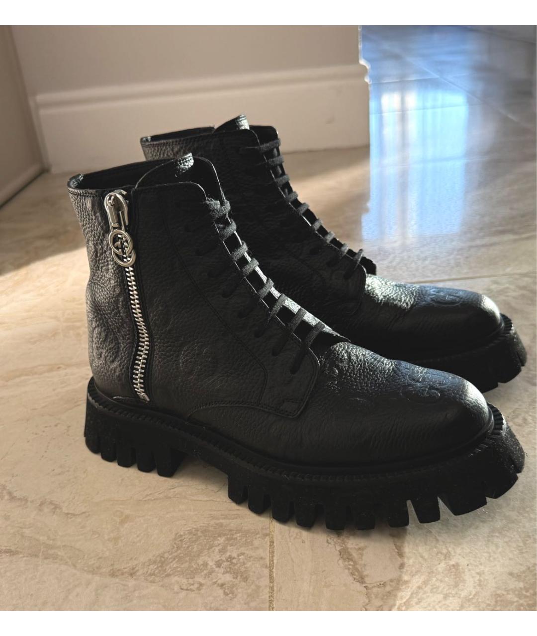 GUCCI Черные кожаные ботинки, фото 8