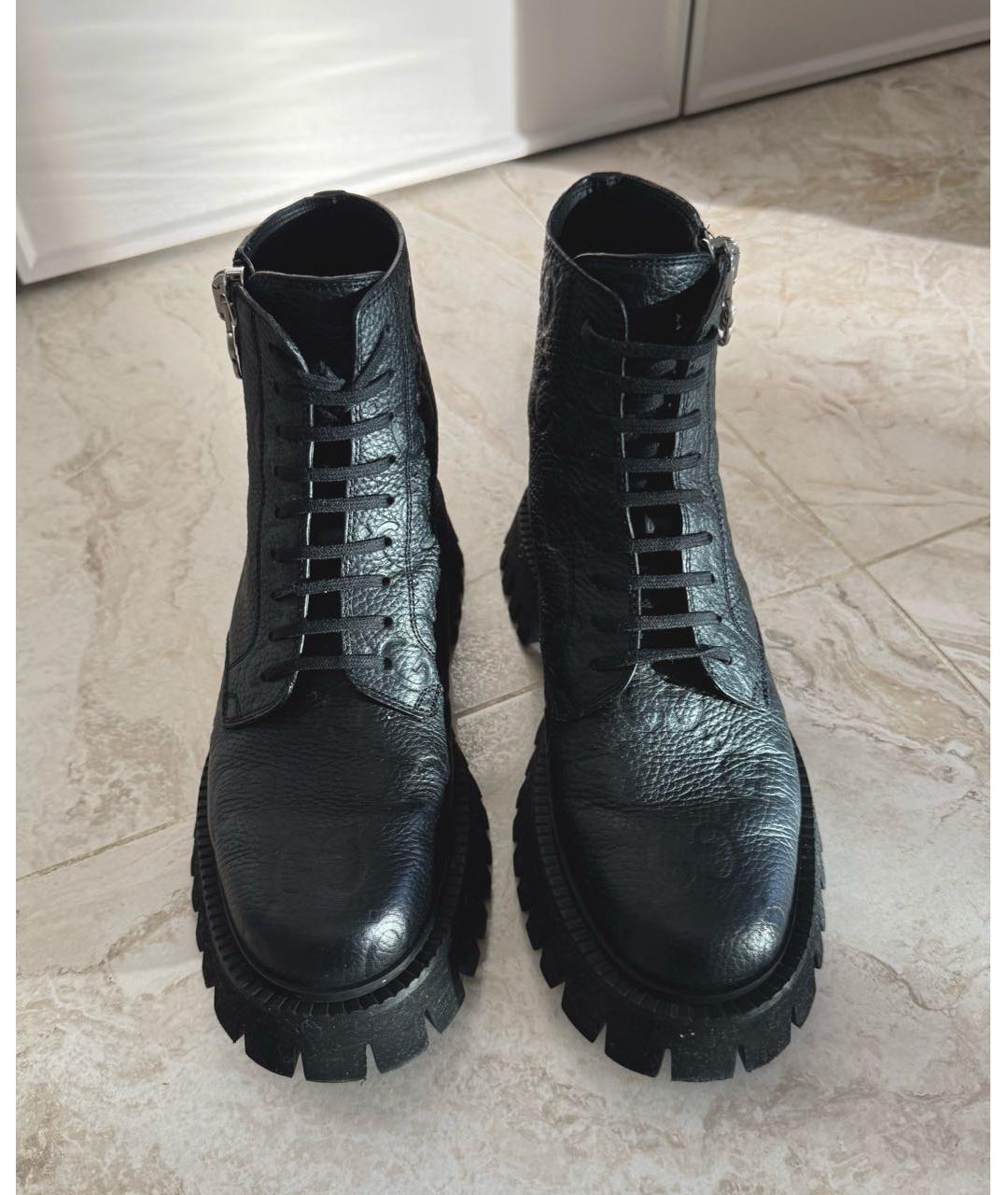 GUCCI Черные кожаные ботинки, фото 2