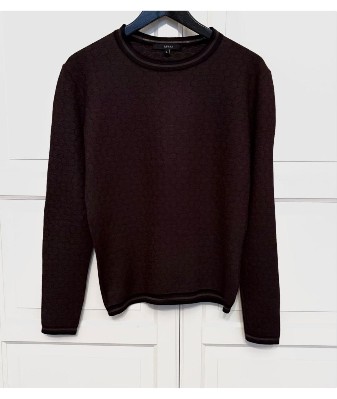 GUCCI Коричневый шерстяной джемпер / свитер, фото 5