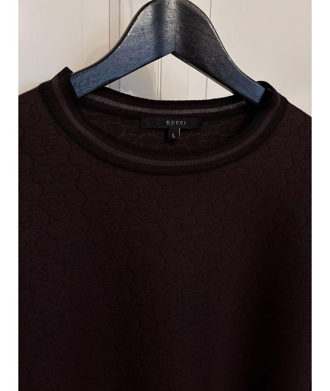 GUCCI Коричневый шерстяной джемпер / свитер, фото 2