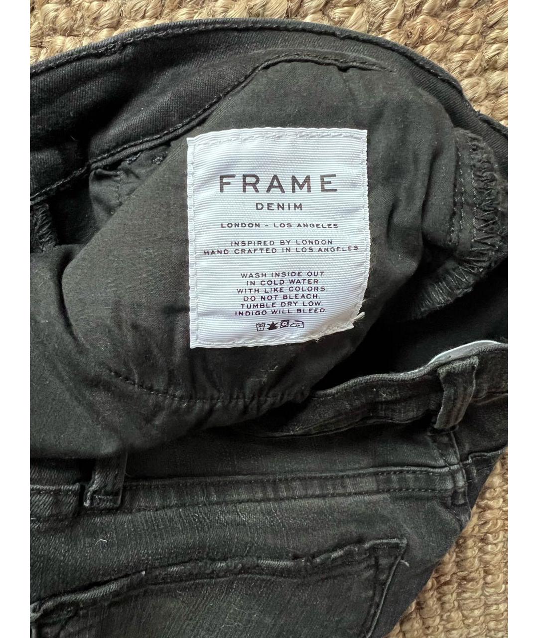 FRAME Антрацитовые хлопковые прямые джинсы, фото 5