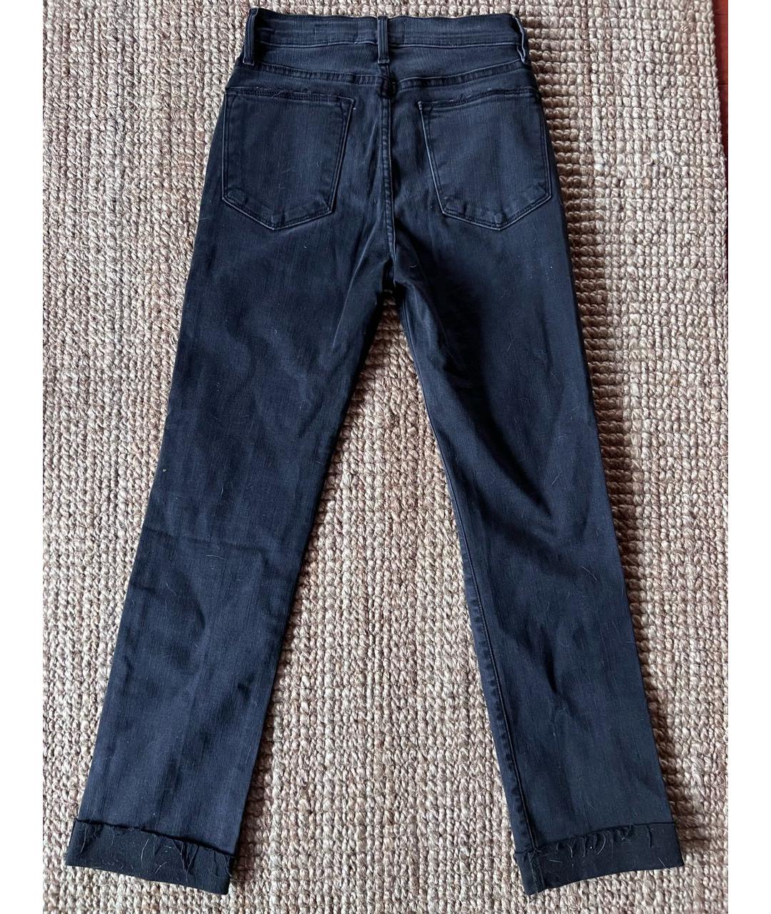 FRAME Антрацитовые хлопковые прямые джинсы, фото 4