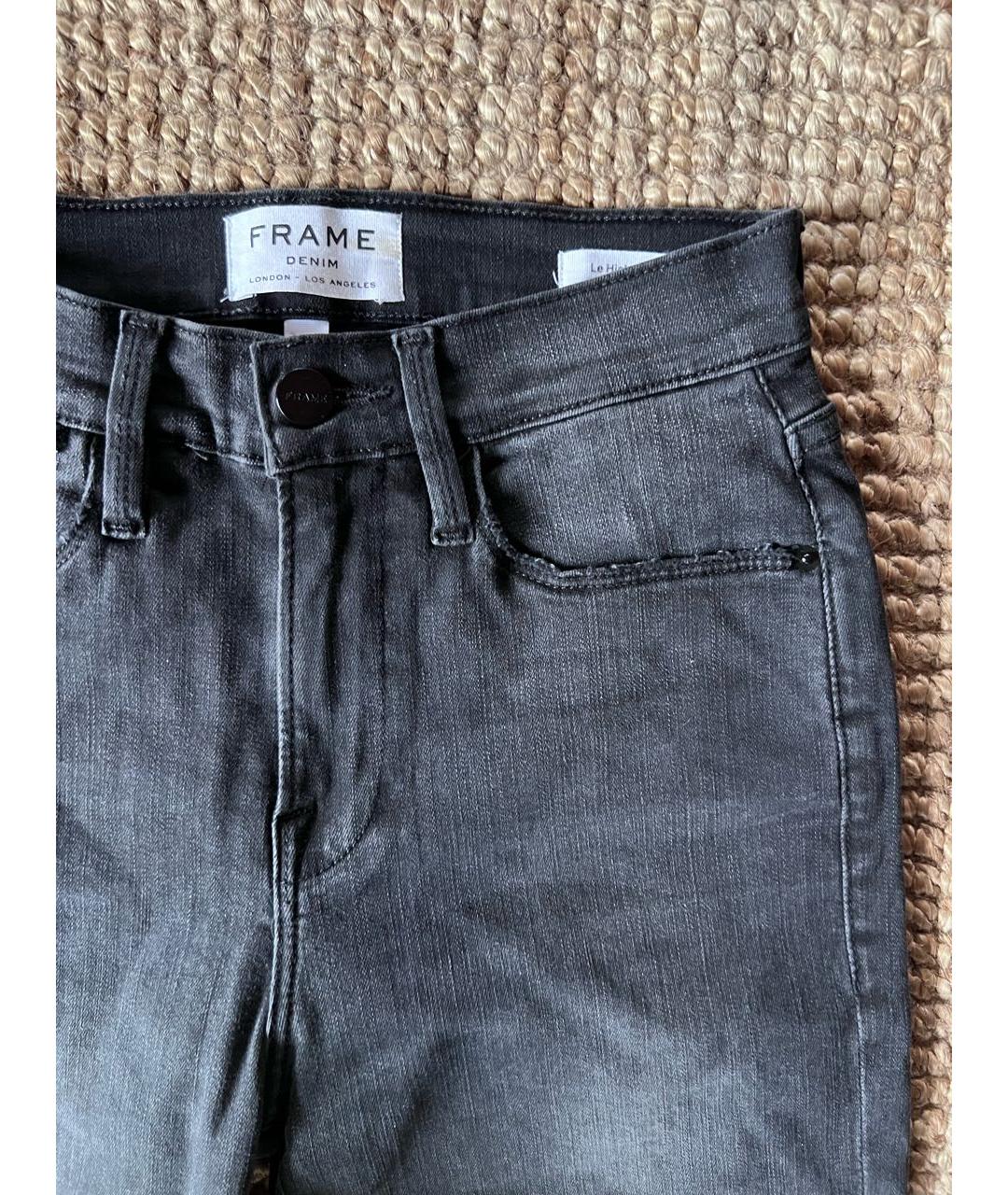 FRAME Антрацитовые хлопковые прямые джинсы, фото 3