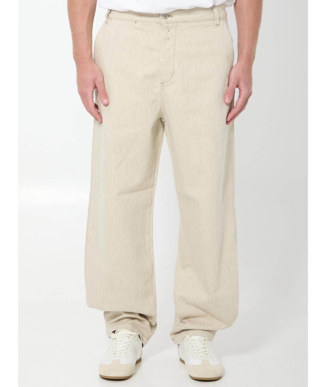 JACQUEMUS Бежевые хлопковые повседневные брюки, фото 5