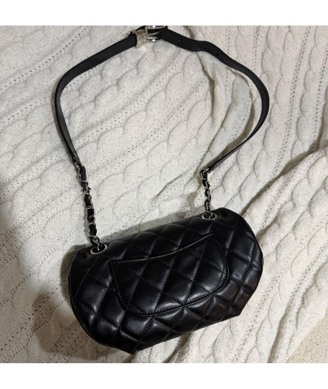 CHANEL Черная кожаная сумка через плечо, фото 4