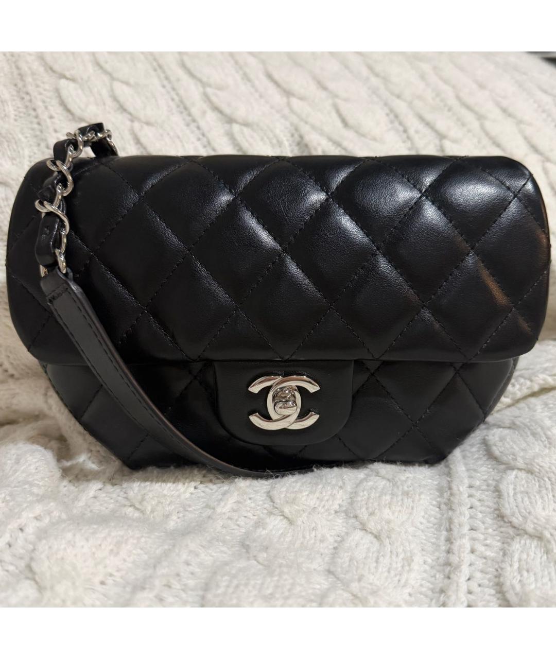 CHANEL Черная кожаная сумка через плечо, фото 2