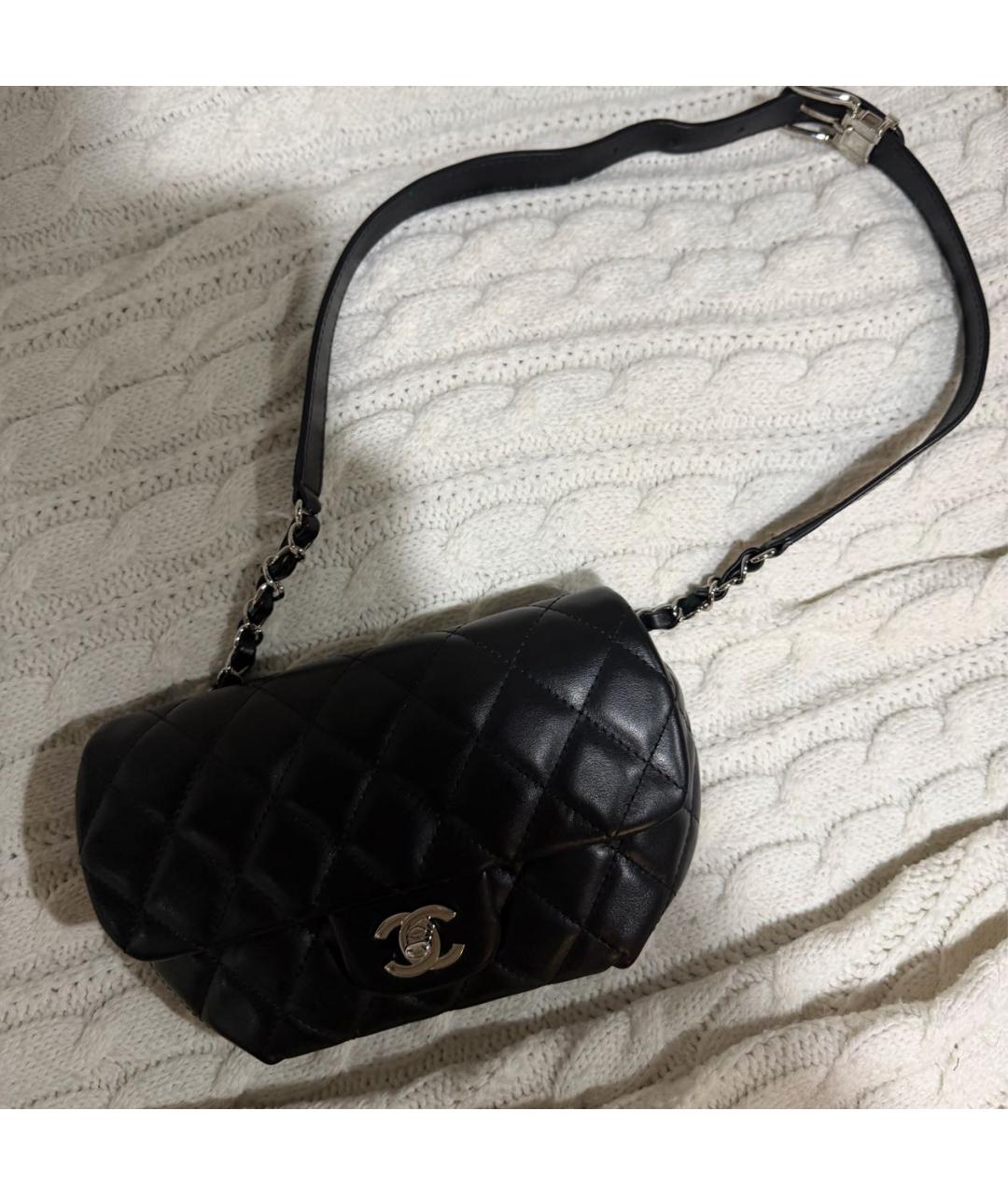 CHANEL Черная кожаная сумка через плечо, фото 3