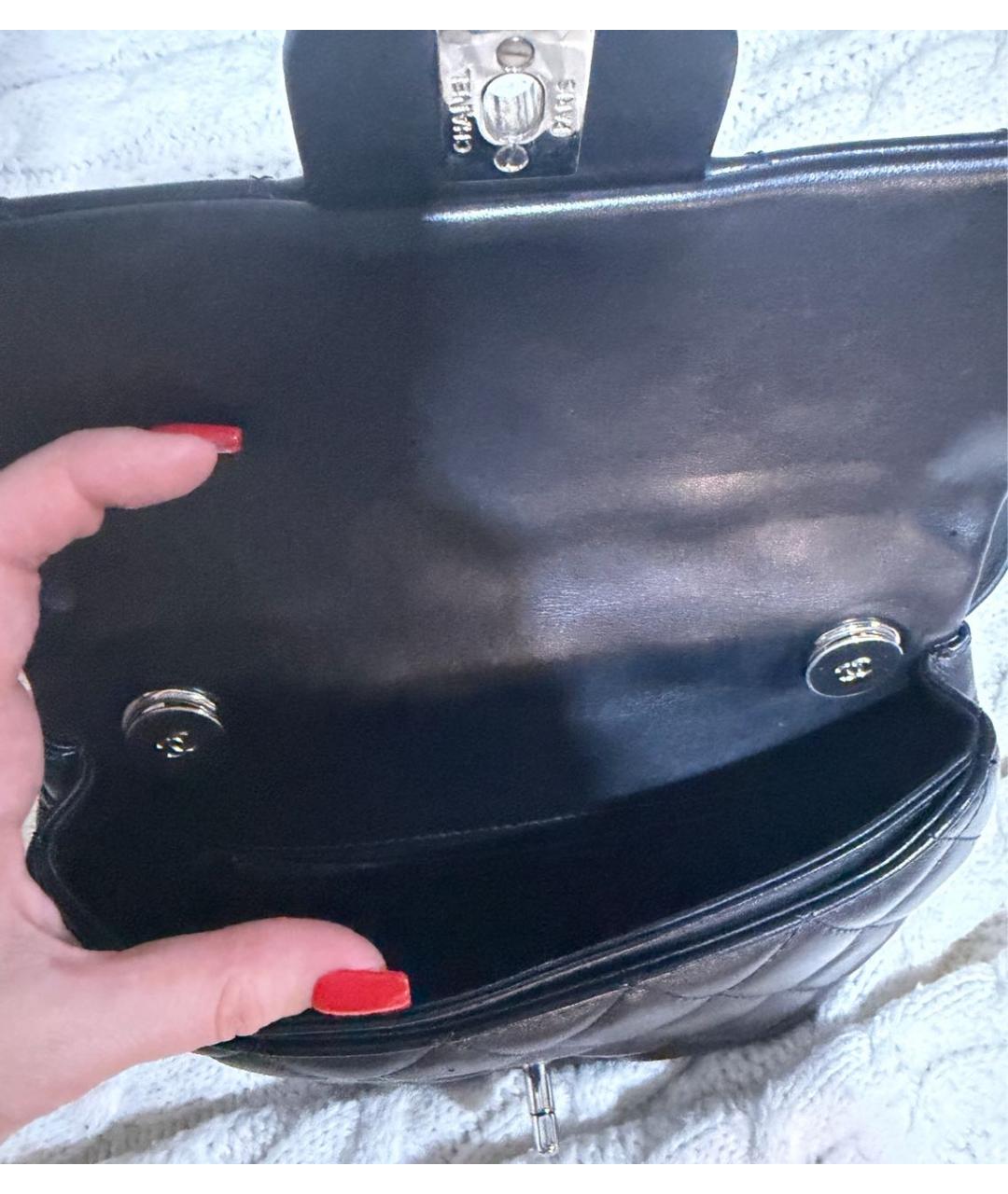 CHANEL Черная кожаная сумка через плечо, фото 5