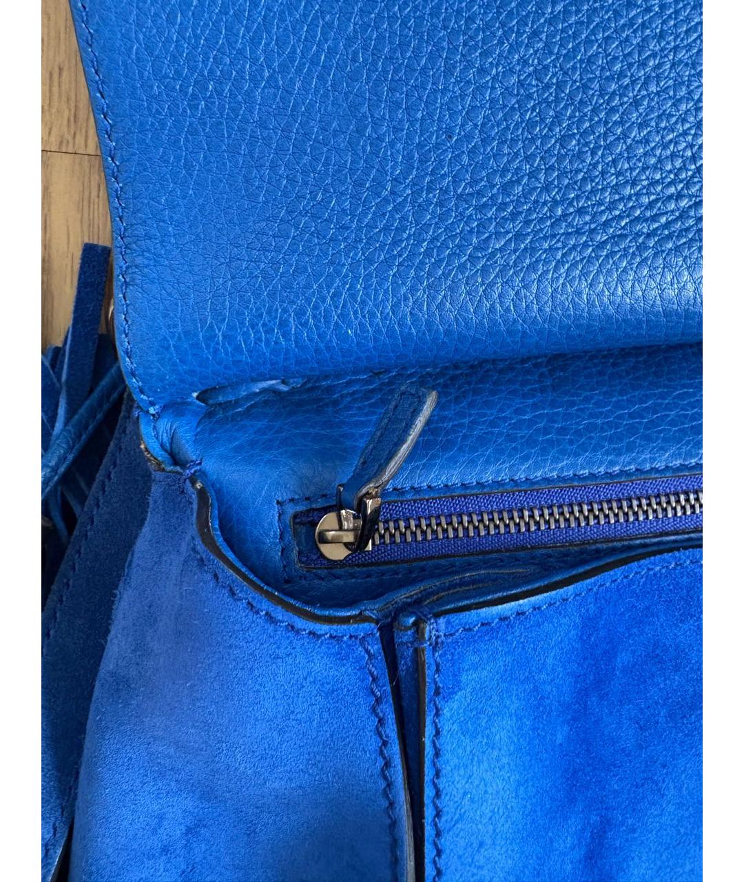 GUCCI Синяя замшевая сумка через плечо, фото 6