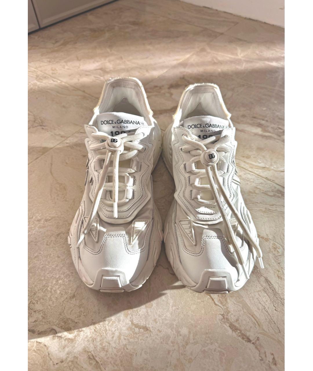 DOLCE&GABBANA Белые неопреновые кроссовки, фото 2
