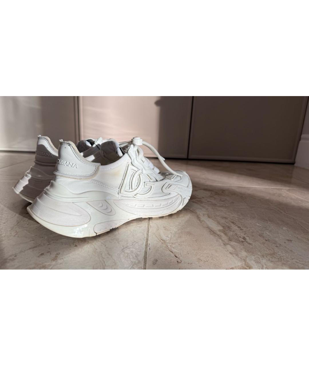 DOLCE&GABBANA Белые неопреновые кроссовки, фото 5