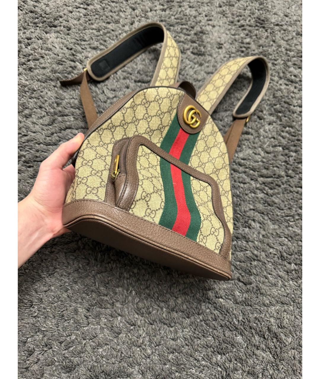 GUCCI Бежевый рюкзак из искусственной кожи, фото 2