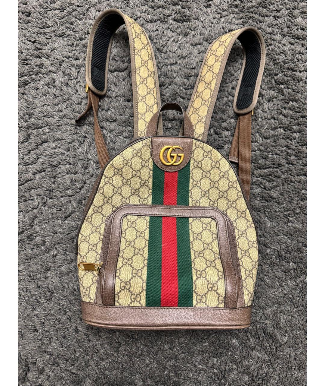 GUCCI Бежевый рюкзак из искусственной кожи, фото 6