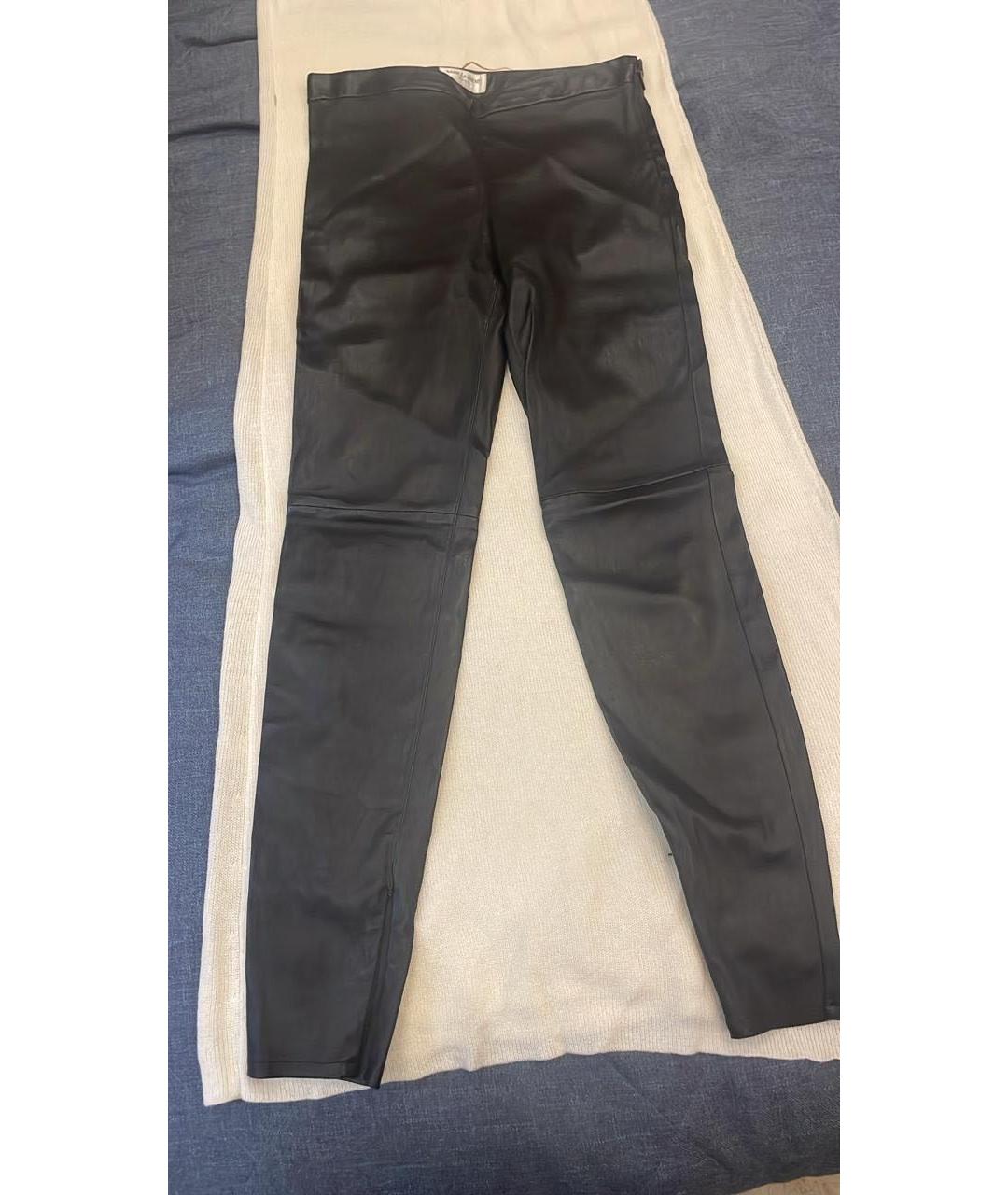 SAINT LAURENT Черные кожаные брюки узкие, фото 2