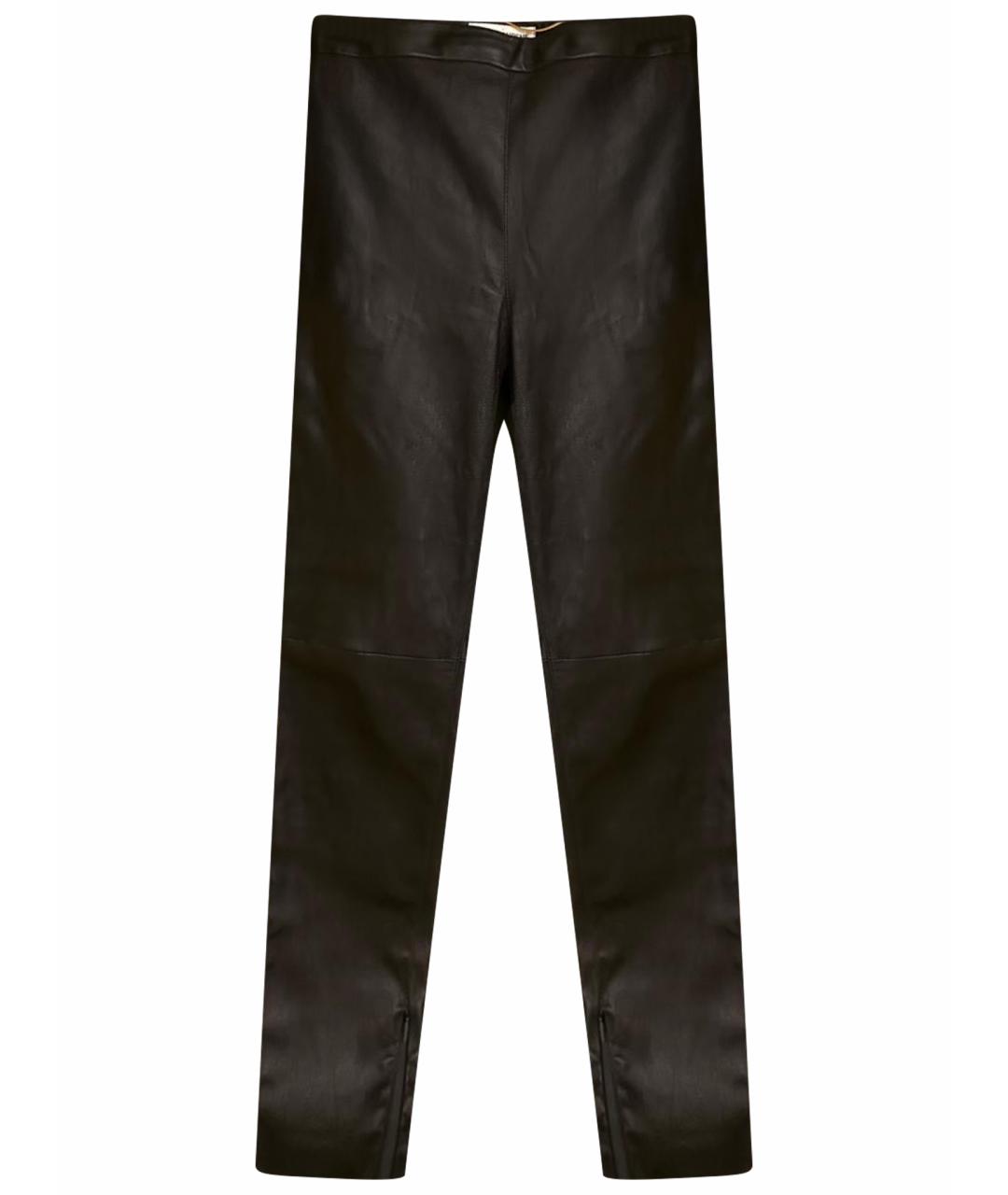 SAINT LAURENT Черные кожаные брюки узкие, фото 1