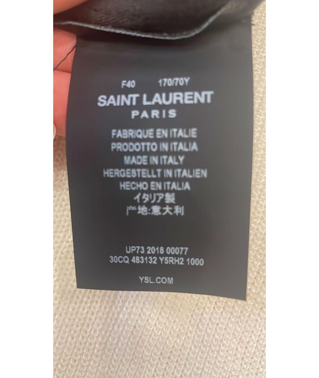 SAINT LAURENT Черные кожаные брюки узкие, фото 4