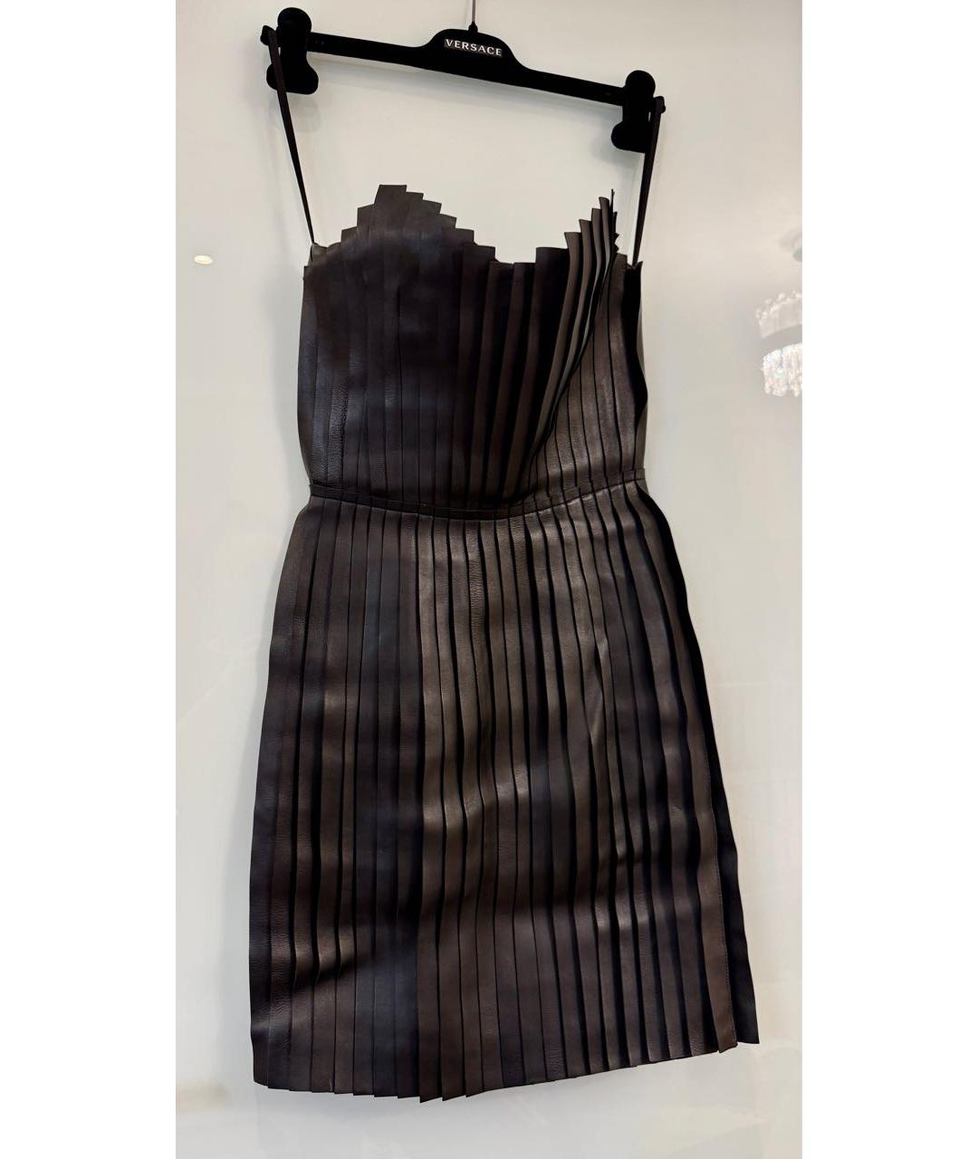 ALEXANDER WANG Черное кожаное коктейльное платье, фото 4