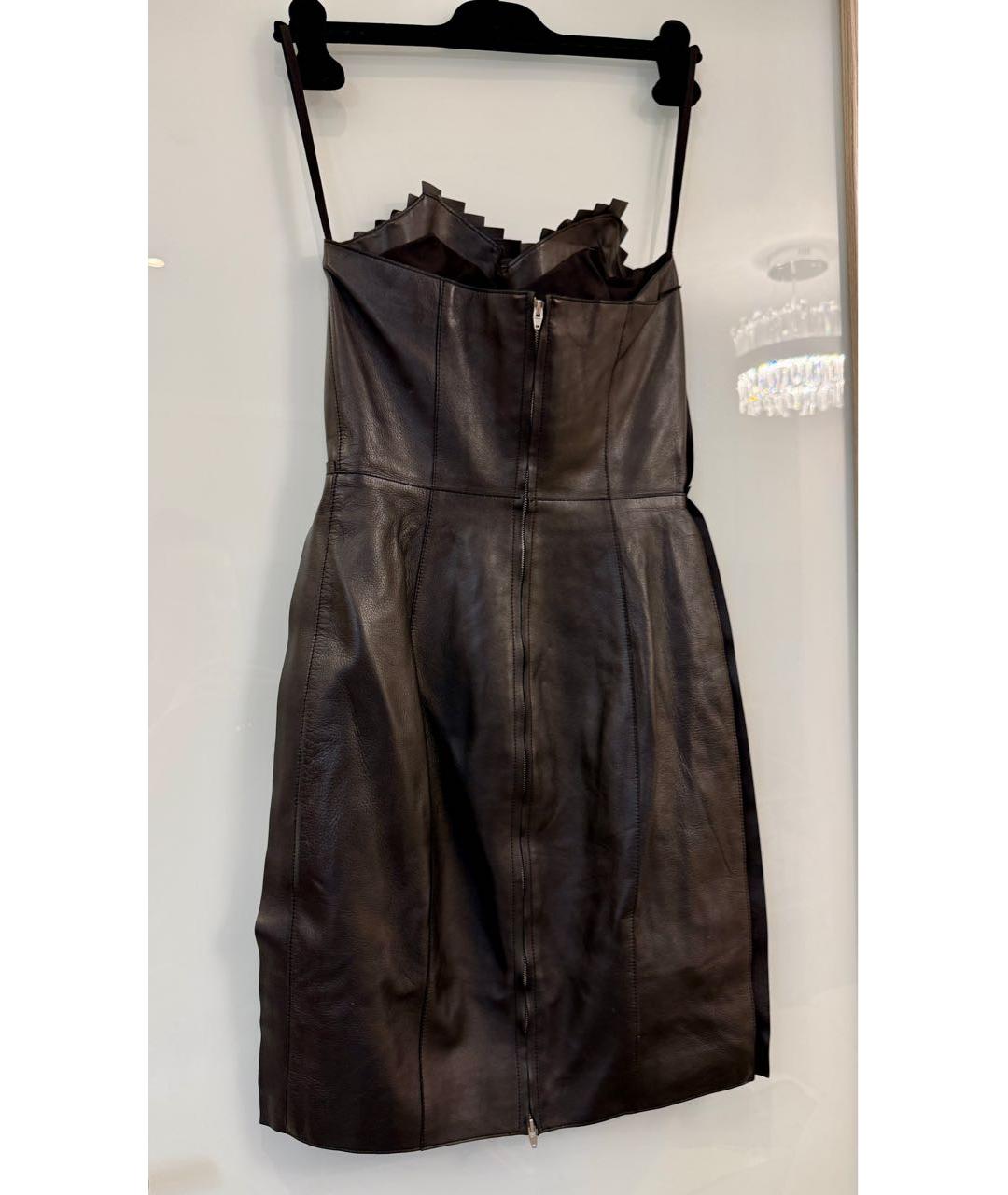 ALEXANDER WANG Черное кожаное коктейльное платье, фото 2