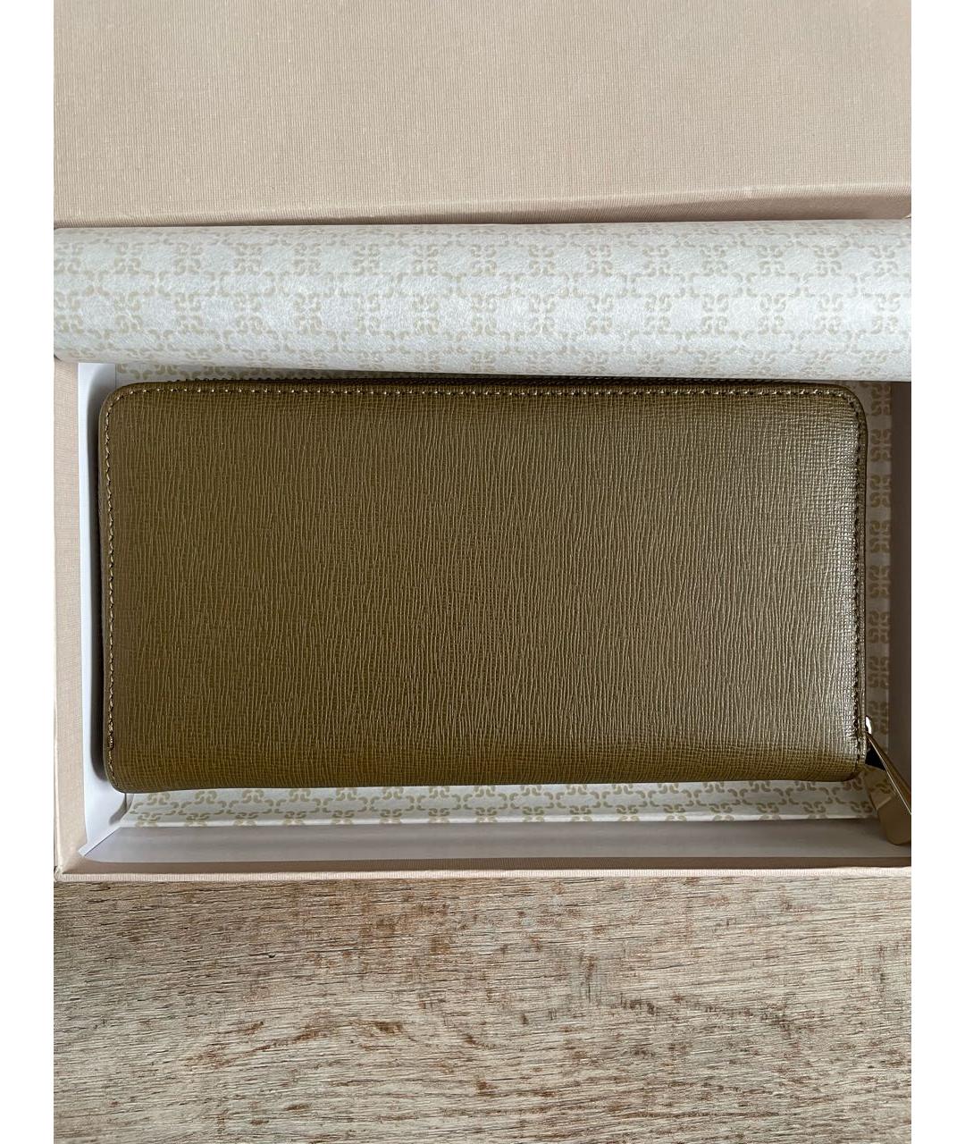 COCCINELLE Хаки кожаный кошелек, фото 3