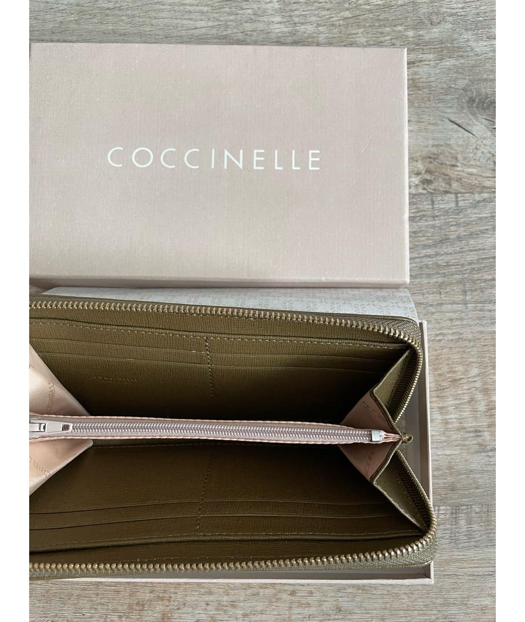 COCCINELLE Хаки кожаный кошелек, фото 4