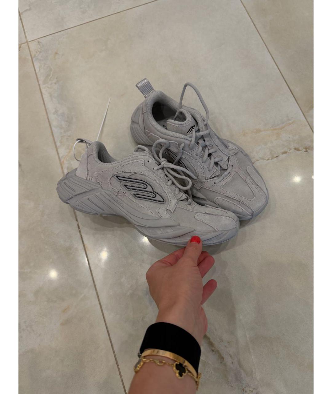 BALENCIAGA Серые замшевые кроссовки, фото 8