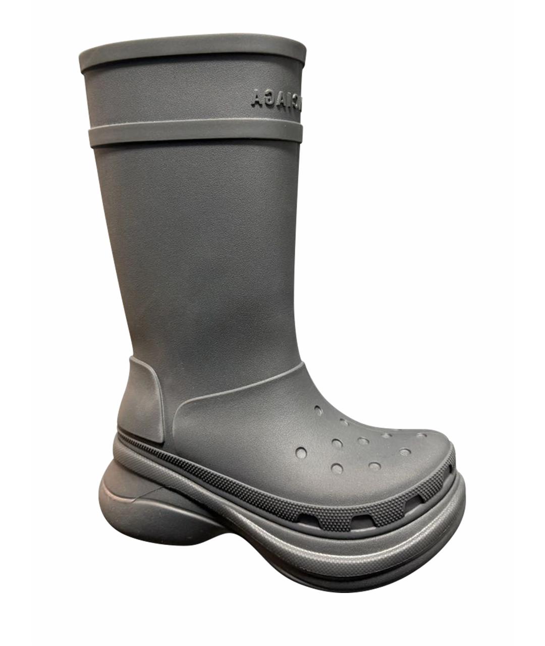 BALENCIAGA Серые резиновые сапоги, фото 1