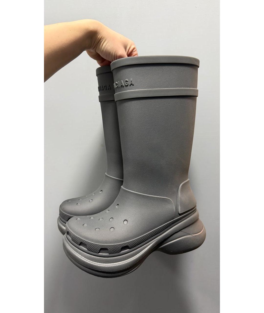 BALENCIAGA Серые резиновые сапоги, фото 7
