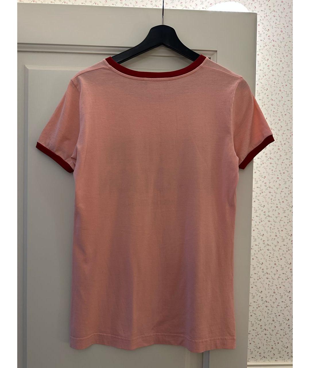 DOLCE&GABBANA Коралловая хлопковая футболка, фото 2