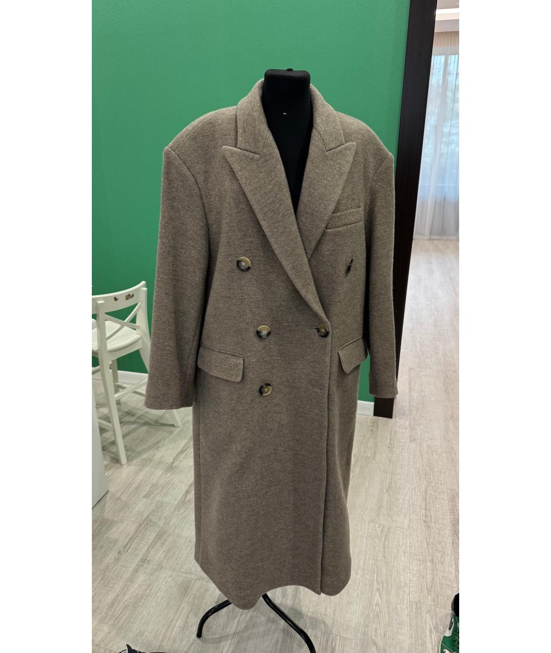 ISABEL MARANT Коричневое шерстяное пальто, фото 6