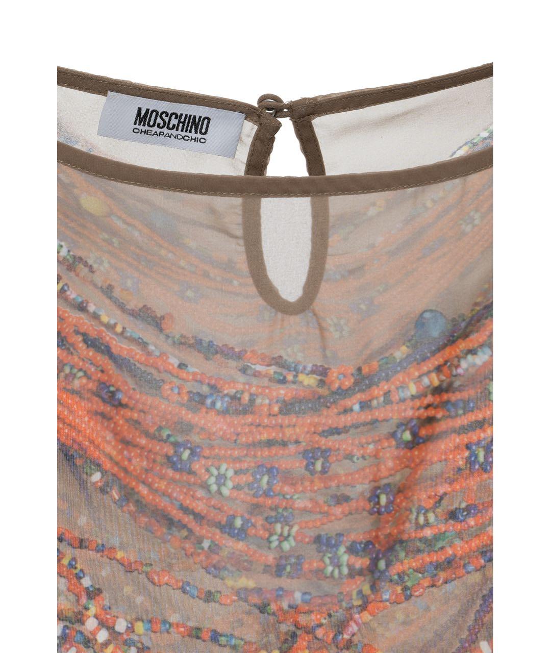 MOSCHINO Бежевая полиэстеровая блузы, фото 3