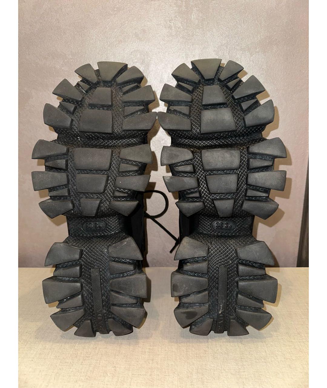 PRADA Черные текстильные низкие кроссовки / кеды, фото 8