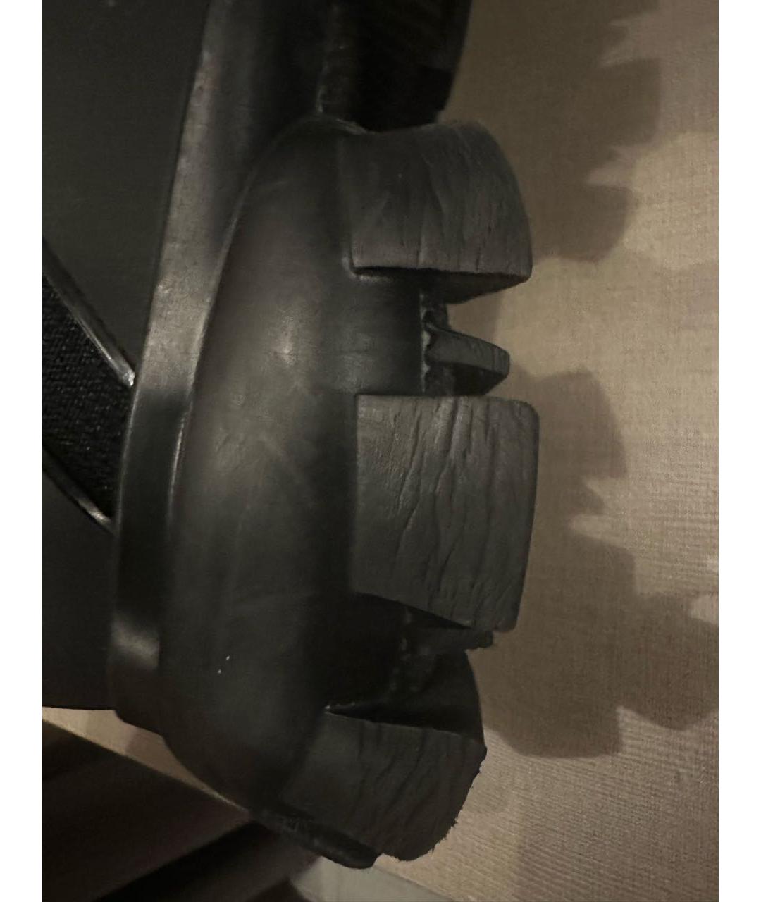 PRADA Черные текстильные низкие кроссовки / кеды, фото 6