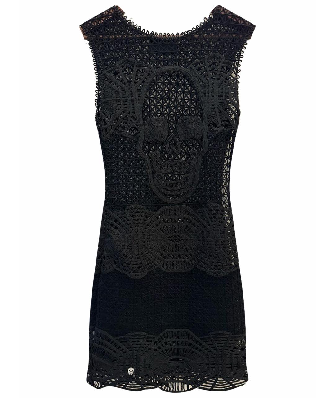 PHILIPP PLEIN Черное хлопковое коктейльное платье, фото 1