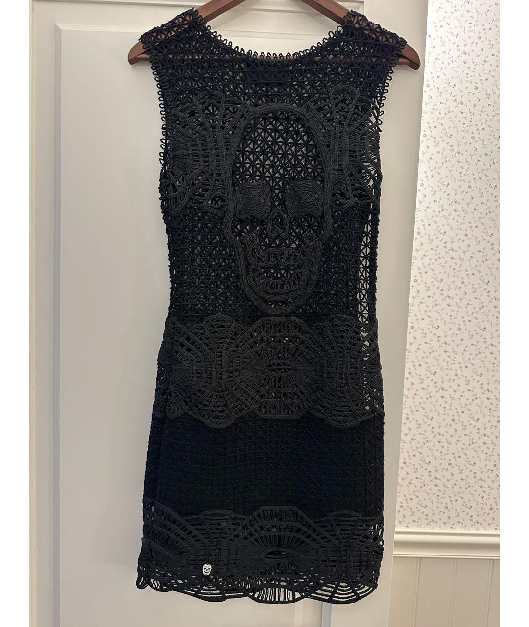 PHILIPP PLEIN Черное хлопковое коктейльное платье, фото 5